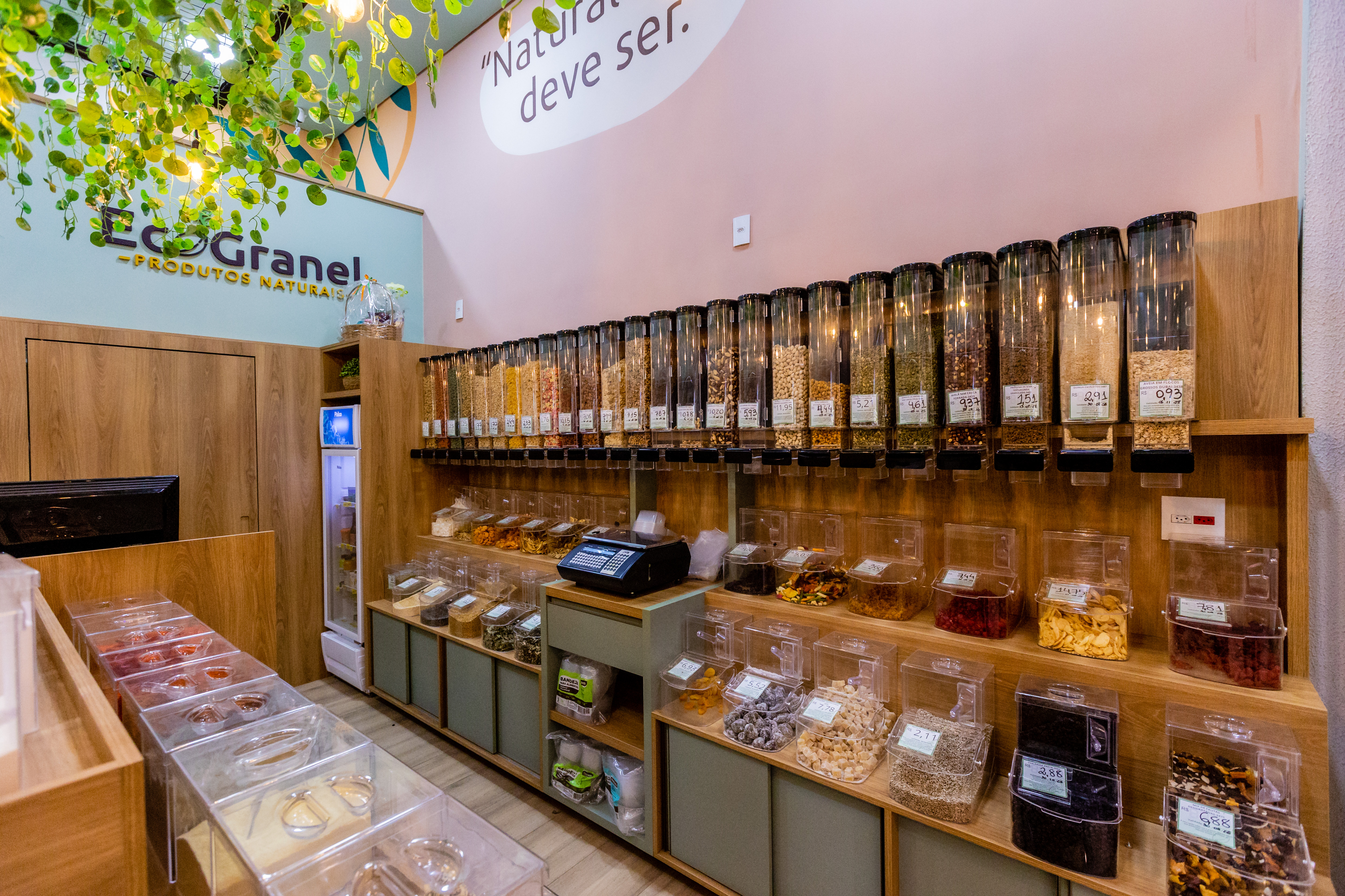 Exposição de produtos a granel